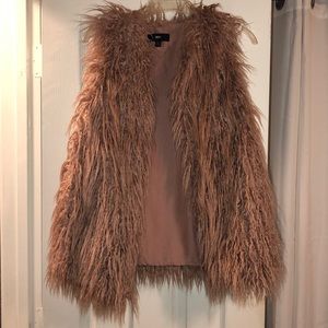 Blush faux fur/shag vest